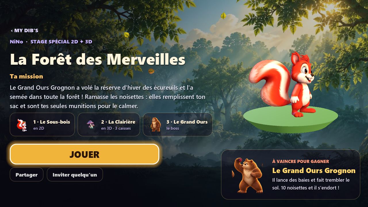Menu du jeu